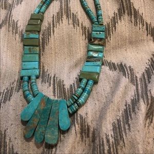 Stunning, unique vintage Santo Domingo turquoise necklace